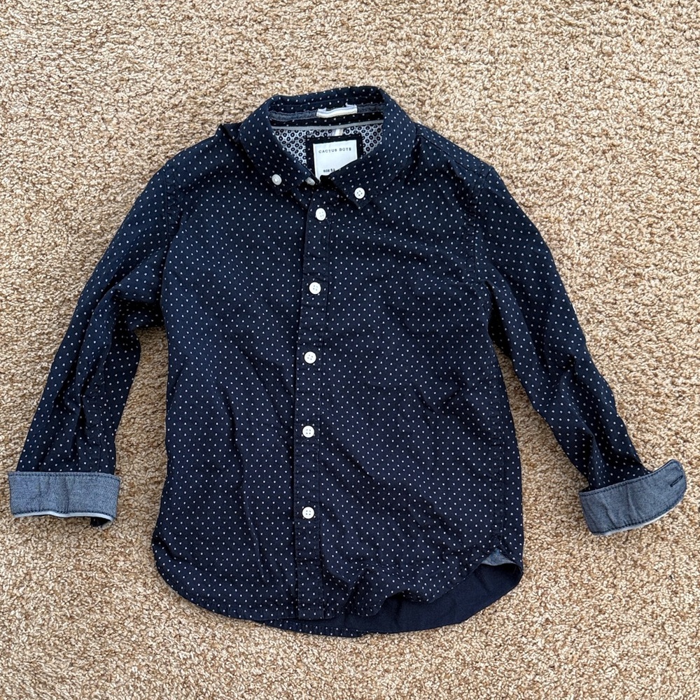 Cactus Boys Navy Patterned Shirt